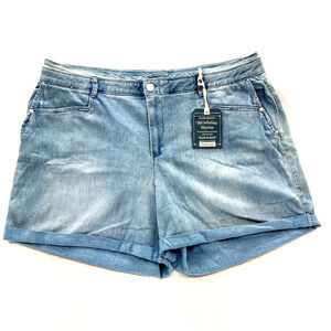 Democracy Jeans Skyrise Shorts Women's Plus 24W Blue Stretch Denim Waistband NWT